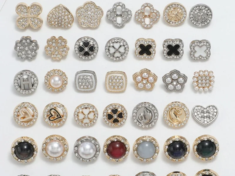 structured crystal button grid for sourcing and product display