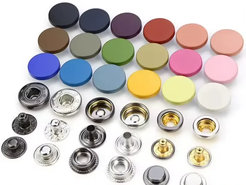 colored snap caps and metal fasteners for garment production