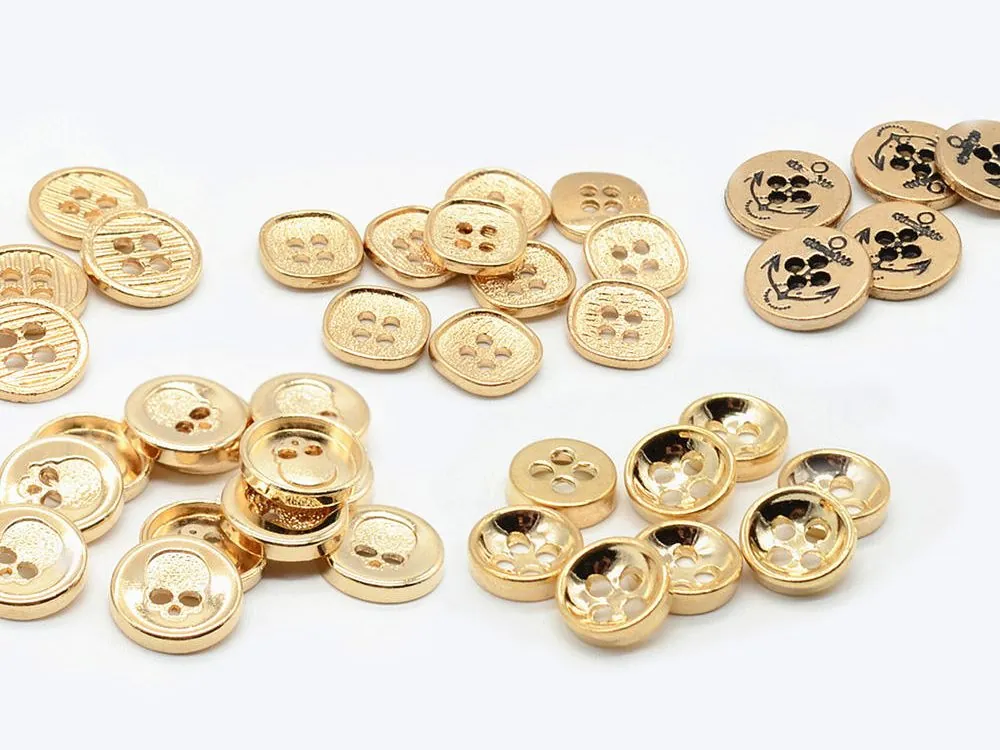 Custom metal shank buttons in zinc alloy with engraved logo
